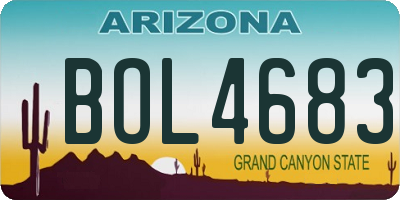 AZ license plate BOL4683