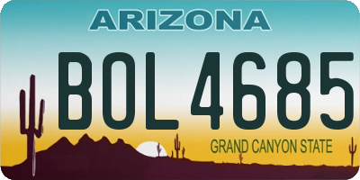 AZ license plate BOL4685
