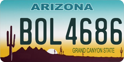 AZ license plate BOL4686