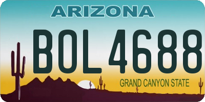 AZ license plate BOL4688