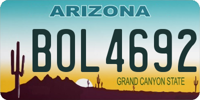 AZ license plate BOL4692