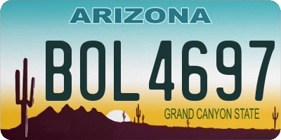 AZ license plate BOL4697