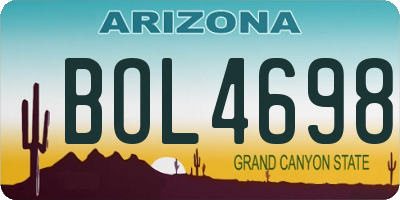 AZ license plate BOL4698