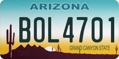 AZ license plate BOL4701