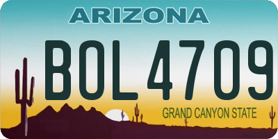 AZ license plate BOL4709