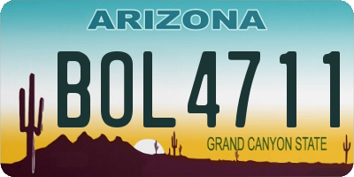 AZ license plate BOL4711