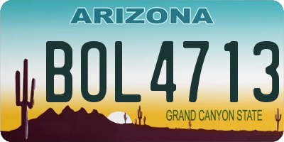 AZ license plate BOL4713