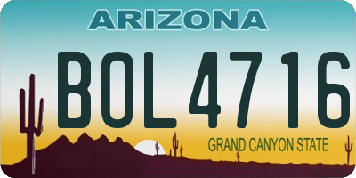 AZ license plate BOL4716