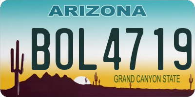AZ license plate BOL4719