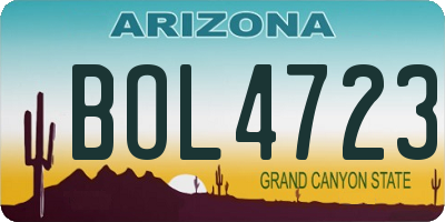 AZ license plate BOL4723