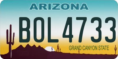 AZ license plate BOL4733