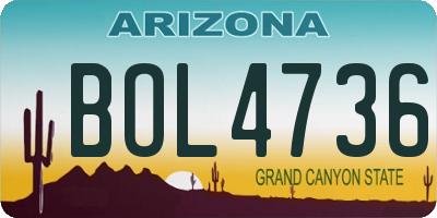 AZ license plate BOL4736