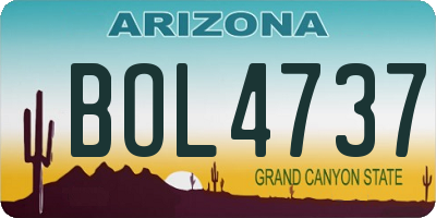 AZ license plate BOL4737