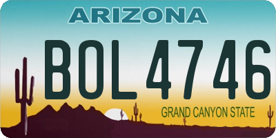 AZ license plate BOL4746