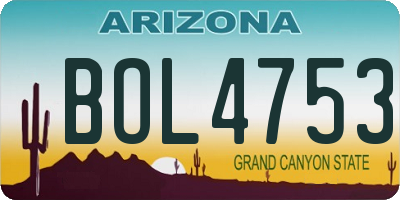 AZ license plate BOL4753