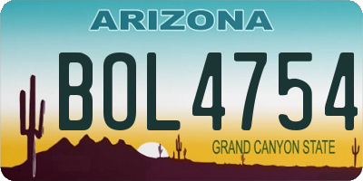 AZ license plate BOL4754