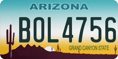AZ license plate BOL4756