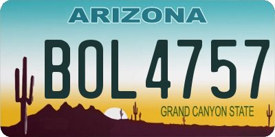 AZ license plate BOL4757
