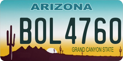 AZ license plate BOL4760