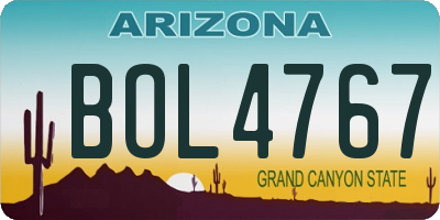 AZ license plate BOL4767