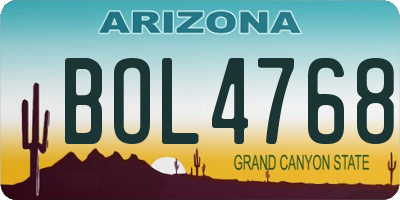 AZ license plate BOL4768
