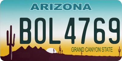 AZ license plate BOL4769