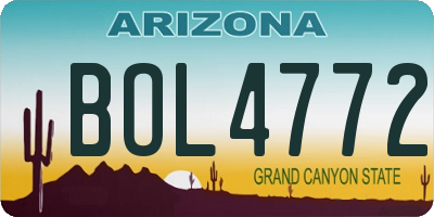 AZ license plate BOL4772