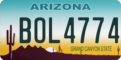 AZ license plate BOL4774