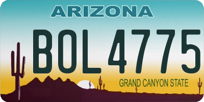 AZ license plate BOL4775
