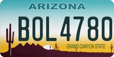 AZ license plate BOL4780