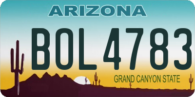 AZ license plate BOL4783