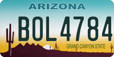 AZ license plate BOL4784