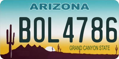 AZ license plate BOL4786