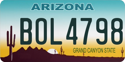 AZ license plate BOL4798