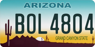 AZ license plate BOL4804