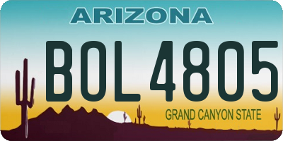 AZ license plate BOL4805