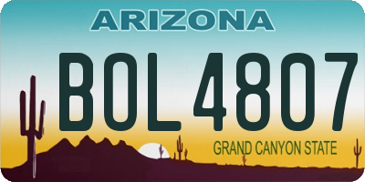 AZ license plate BOL4807