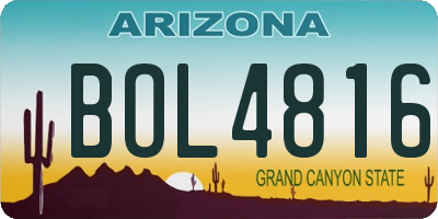 AZ license plate BOL4816