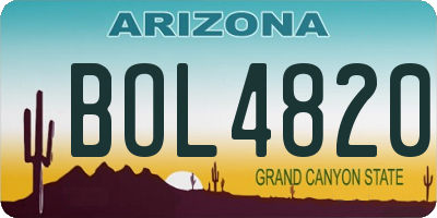 AZ license plate BOL4820