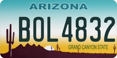 AZ license plate BOL4832