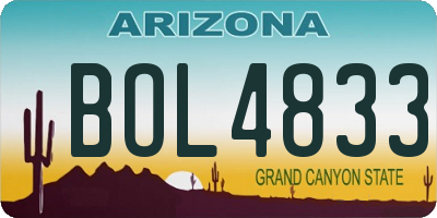 AZ license plate BOL4833