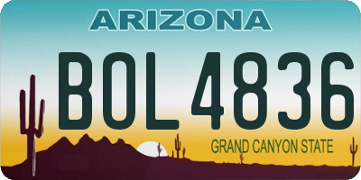 AZ license plate BOL4836