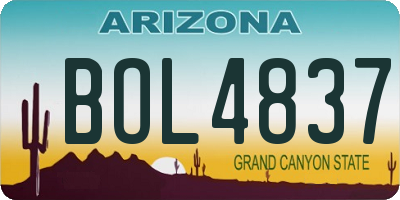 AZ license plate BOL4837