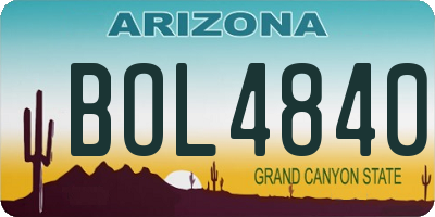 AZ license plate BOL4840