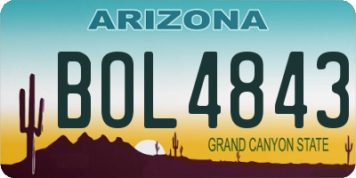 AZ license plate BOL4843