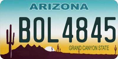 AZ license plate BOL4845