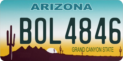 AZ license plate BOL4846