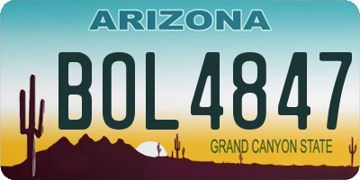 AZ license plate BOL4847