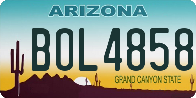 AZ license plate BOL4858