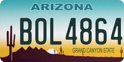 AZ license plate BOL4864